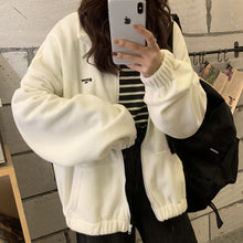 Load image into Gallery viewer, Hoodies Women Zip-up Turn-down Collar Printed Pocket Long Sleeve Korean Style New Trendy Casual BF Ulzzang Harajuku Womens Daily
