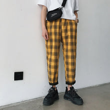 Load image into Gallery viewer, LAPPSTER Streetwear Yellow Plaid Pants Men Joggers 2020 Man Casual Straight Harem Pants Men Korean Hip Hop Track Pants Plus Size
