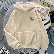 Load image into Gallery viewer, Autumn Winter Coat Pink Sweet Hooded Sorry Print Harajuku Loose Pocket Hoodies Womens Fleece Flannel Pullover Female Sweatshirt