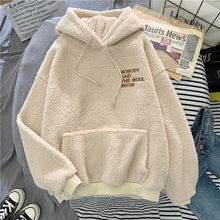 Load image into Gallery viewer, Autumn Winter Coat Pink Sweet Hooded Sorry Print Harajuku Loose Pocket Hoodies Womens Fleece Flannel Pullover Female Sweatshirt