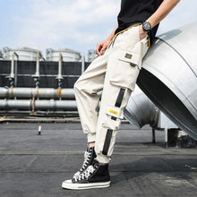 Load image into Gallery viewer, Men&#39;s Side Pockets Cargo Harem Pants 2020 Ribbons Black Hip Hop Casual Male Joggers Trousers Fashion Casual Streetwear Pants