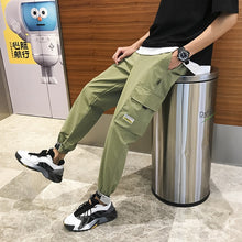 Load image into Gallery viewer, Men&#39;s Side Pockets Cargo Harem Pants 2020 Ribbons Black Hip Hop Casual Male Joggers Trousers Fashion Casual Streetwear Pants