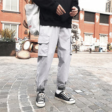 Load image into Gallery viewer, Men&#39;s Side Pockets Cargo Harem Pants 2020 Ribbons Black Hip Hop Casual Male Joggers Trousers Fashion Casual Streetwear Pants
