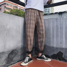 Load image into Gallery viewer, LAPPSTER-Youth Streetwear Black Plaid Pants Men Joggers 2020 Mens Straight Harem Pants Men Korean Hip Hop Trousers Plus Size