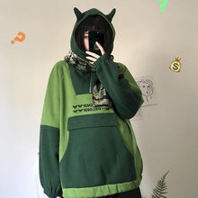 Load image into Gallery viewer, NiceMix Women Autumn Thick Loose Sweatshirt Harajuku Letters Printed Lovely Frog Casual Hooded Hoodies Pullover Female Thicken C