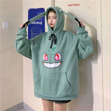 Load image into Gallery viewer, NiceMix Women Autumn Thick Loose Sweatshirt Harajuku Letters Printed Lovely Frog Casual Hooded Hoodies Pullover Female Thicken C
