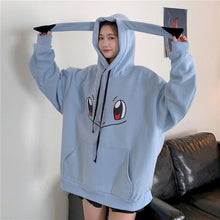 Load image into Gallery viewer, NiceMix Women Autumn Thick Loose Sweatshirt Harajuku Letters Printed Lovely Frog Casual Hooded Hoodies Pullover Female Thicken C