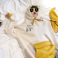 Load image into Gallery viewer, NiceMix Women Autumn Thick Loose Sweatshirt Harajuku Letters Printed Lovely Frog Casual Hooded Hoodies Pullover Female Thicken C