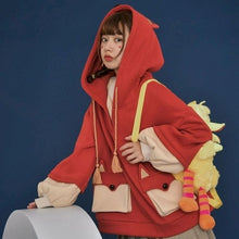 Load image into Gallery viewer, NiceMix Women Autumn Thick Loose Sweatshirt Harajuku Letters Printed Lovely Frog Casual Hooded Hoodies Pullover Female Thicken C