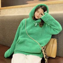 Load image into Gallery viewer, NiceMix Women Autumn Thick Loose Sweatshirt Harajuku Letters Printed Lovely Frog Casual Hooded Hoodies Pullover Female Thicken C