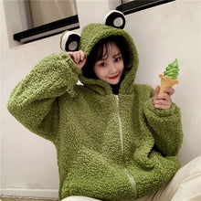 Load image into Gallery viewer, NiceMix Women Autumn Thick Loose Sweatshirt Harajuku Letters Printed Lovely Frog Casual Hooded Hoodies Pullover Female Thicken C