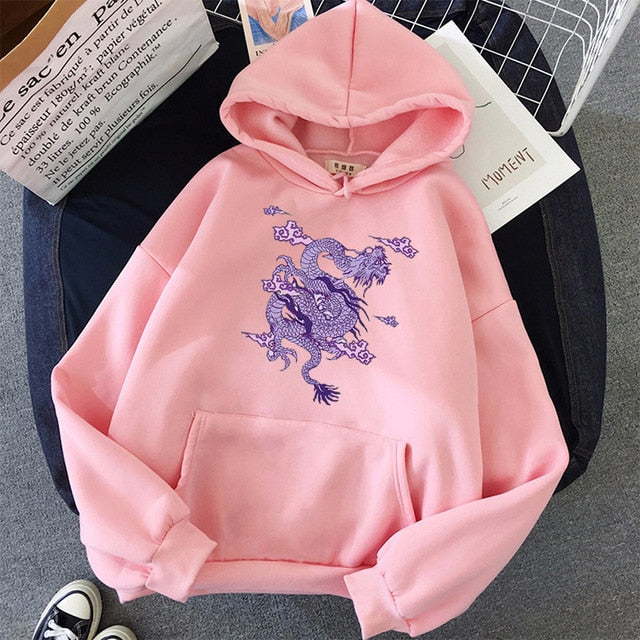 Dragon Print sweatshirt Women hoodie Cute Hip hop Kawaii Harajuku Oversized kawaii womens tops clothes