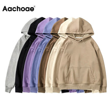 Load image into Gallery viewer, Aachoae Women Fleece Hoodies Sweatshirt 2020 Winter Solid 100% Cotton Hooded Sweatshirt Casual Loose Jumper Pullover Jacket