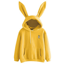 Load image into Gallery viewer, QRWR 2020 Autumn Winter Women Hoodies Kawaii Rabbit Ears Fashion Hoody Casual Solid Color Warm Sweatshirt Hoodies For Women
