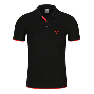 2020 NEW Clothes Men Knitted Polo Shirt Contrast Color Short Sleeve Turn-down Neck Top Breathable Plus Size Sport Men's Polo Tee