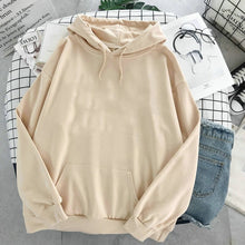 Load image into Gallery viewer, Kawaii Womens Loose Streetwear Sweatshirts Hoodies Women Hooded Simple All-match Leisure Oversize Pullovers Korean Style Warm