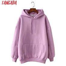 Load image into Gallery viewer, Tangada women fleece hoodie sweatshirts winter japanese fashion 2020 oversize ladies pullovers warm pocket hooded jacket SD60
