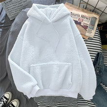 Load image into Gallery viewer, New Autumn Winter Thick Warm Coat Velvet Cashmere Women Hoody Sweatshirt Solid Blue Pullover Casual Tops Lady Loose Long Sleeve