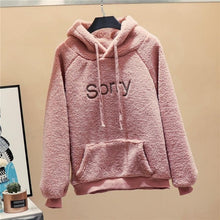 Load image into Gallery viewer, New Autumn Winter Thick Warm Coat Velvet Cashmere Women Hoody Sweatshirt Solid Blue Pullover Casual Tops Lady Loose Long Sleeve